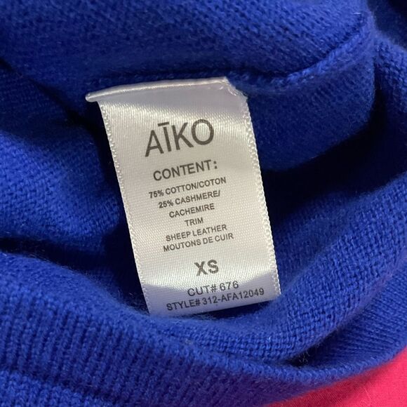 NWT Bergdorf Goodman Aiko Kwan Leather-Sleeve Sweater Size XS - Picture 13 of 14